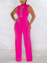 Load image into Gallery viewer, Cap Point Elianne Sleeveless Casual Chain Lace Up Slim Jumpsuit
