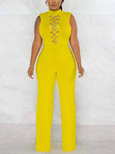 Load image into Gallery viewer, Cap Point Elianne Sleeveless Casual Chain Lace Up Slim Jumpsuit

