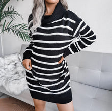Load image into Gallery viewer, Cap Point Elisa Off Shoulder Lantern Long Sleeve Knitted Sweater Dress
