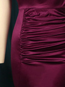 Cap Point Elisabeth Long Pleated Elegant Slit High Collar Slim Fit Sleeveless Maxi Dress
