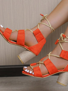 Cap Point Elroy Summer Chunky Designer Weave Ankle Lace Slides Sandals