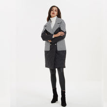 Load image into Gallery viewer, Cap Point Emery Elegant Loose Turn Down Collar Parkas Patchwork Houndstooth Coat
