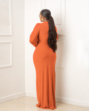 Load image into Gallery viewer, Cap Point Emilie Long Dress Solid Full Sleeve O-neck Strechy A-line Maxi Dress
