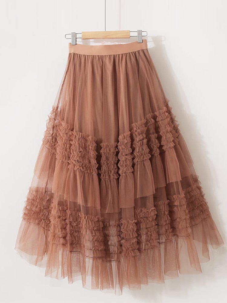 Cap Point Emine 3 Layers Tutu Tulle Irregular Mesh Skirt