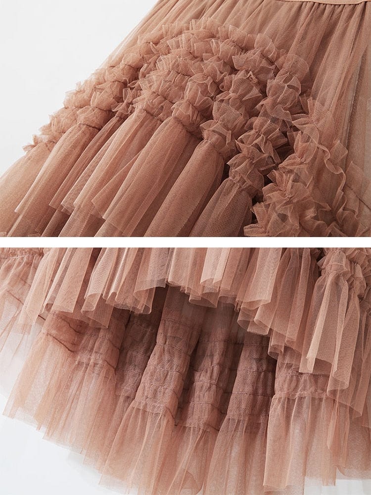 Cap Point Emine 3 Layers Tutu Tulle Irregular Mesh Skirt
