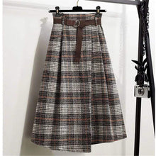 Load image into Gallery viewer, Cap Point England Style Vintage Pleated  Wool Midi Skirts 

