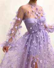 Load image into Gallery viewer, Cap Point Fashion Floral Long Sleeve Tulle Maxi Dress
