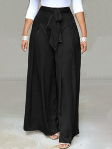 Cap Point Fashion High Waist Loose Bow Tie Oversized Summer Wide Leg Pants