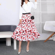 Load image into Gallery viewer, Cap Point Fashion Pleated Elastic High Waist Mid-Calf Skirt
