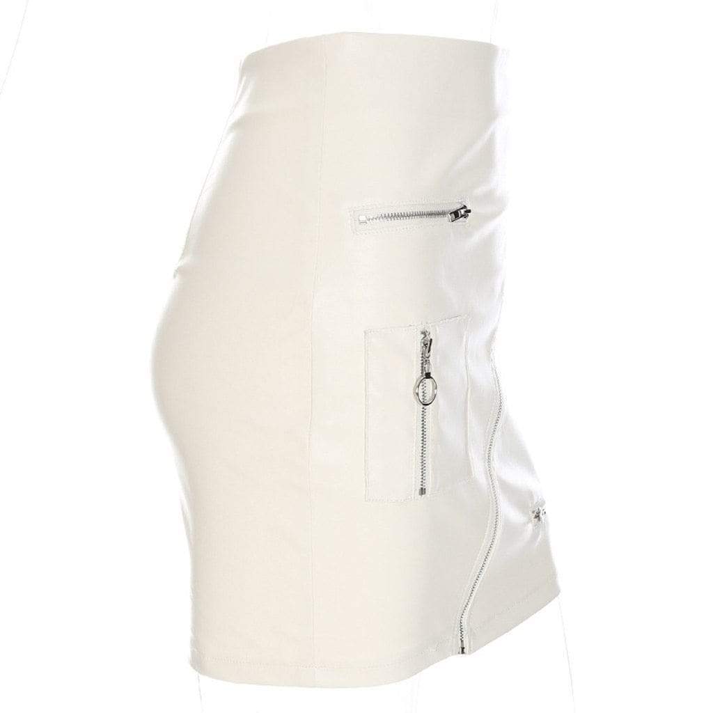 Cap Point Fashion PU Leather Hip Zipper Skirt