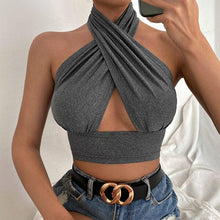 Load image into Gallery viewer, Cap Point Fashion Sexy Sleeveless Backless Halter Crop Top
