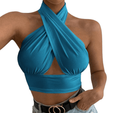 Load image into Gallery viewer, Cap Point Fashion Sexy Sleeveless Backless Halter Crop Top
