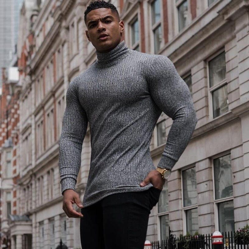 Cap Point Fashion Turtleneck Mens Thin Sweater