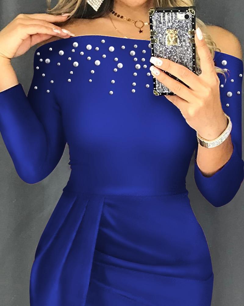 Cap Point Fashionable Elegant Off Shoulder Ruched Evening Dress