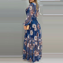 Load image into Gallery viewer, Cap Point Floral Print sexy V-Neck Chiffon Maxi Dress
