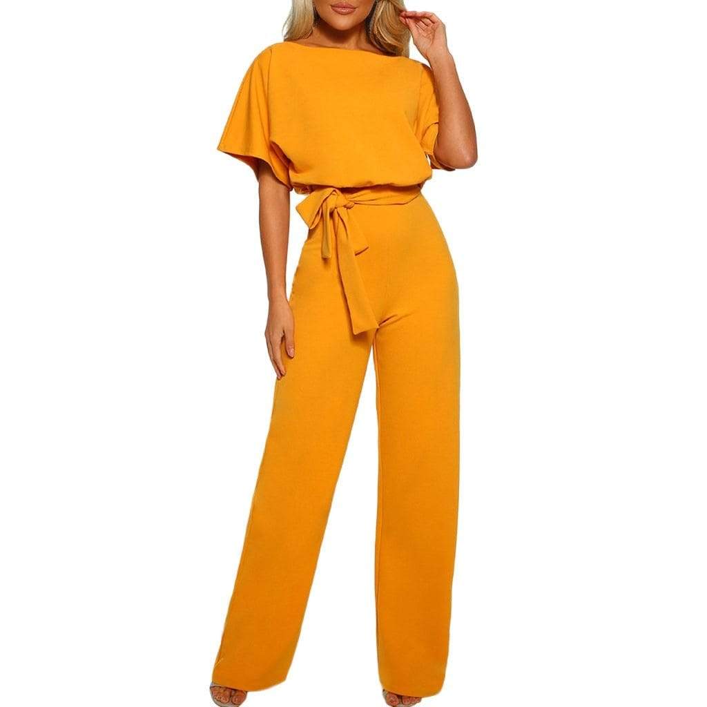 Cap Point Francisca Sexy Belted Jumpsuits