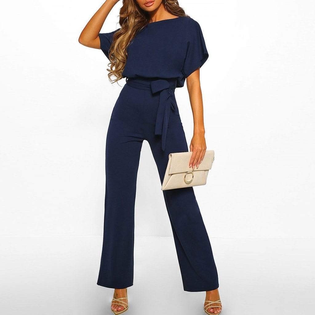 Cap Point Francisca Sexy Belted Jumpsuits