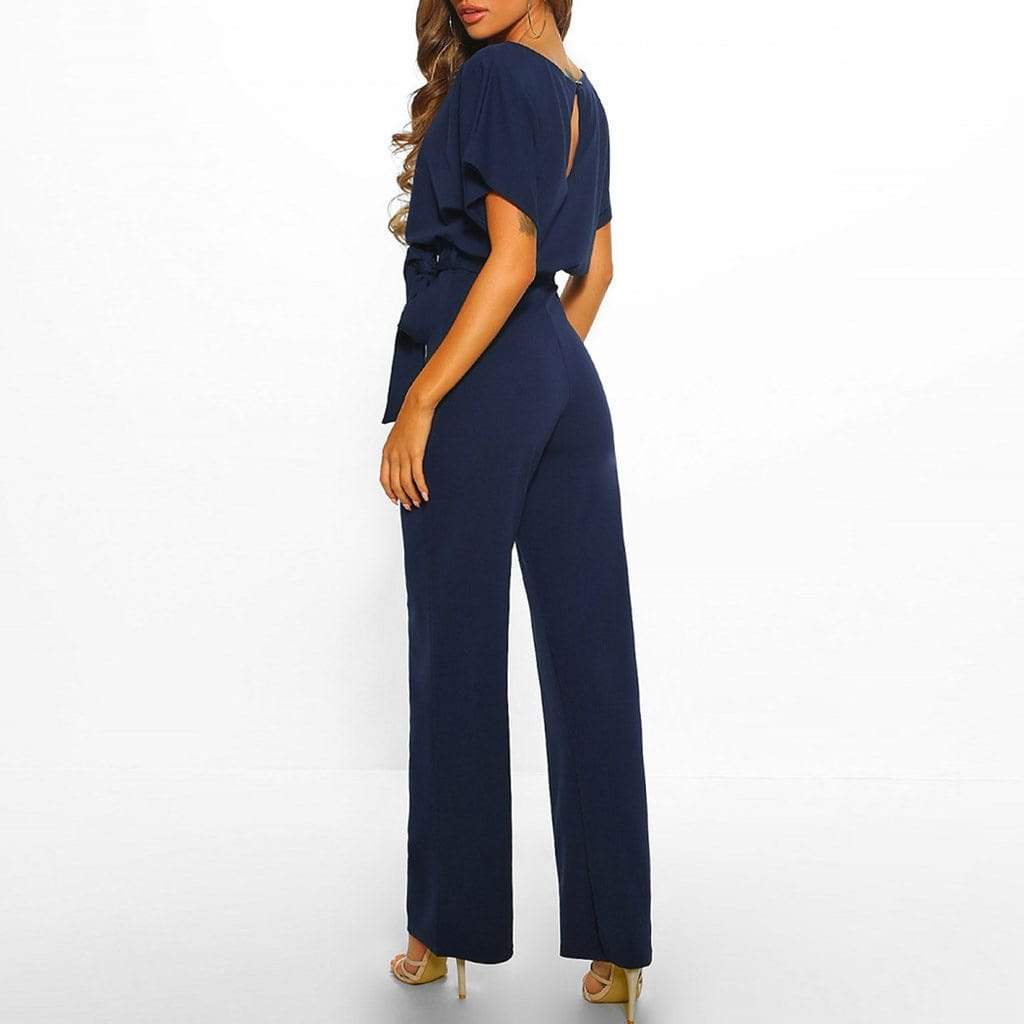 Cap Point Francisca Sexy Belted Jumpsuits