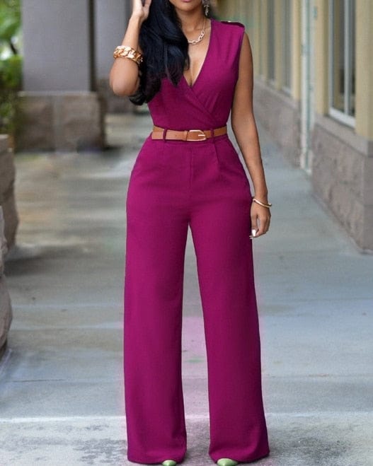 Cap Point Fuchsia / S Lady Sleeveless Bodycon Party Streetwear Outfit Clothes Party Playsuit
