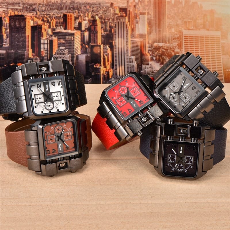 Cap Point Gauthier Square Dial Wide Strap Wristwatch