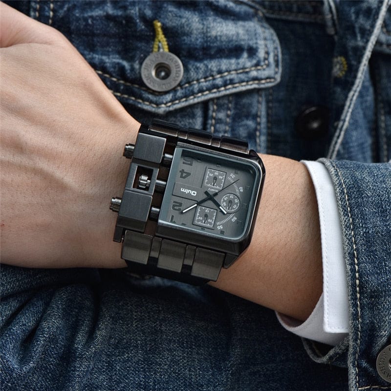 Cap Point Gauthier Square Dial Wide Strap Wristwatch