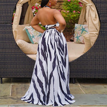 Load image into Gallery viewer, Cap Point Gena Halter Backless Striped Maxi Dress
