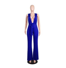 Load image into Gallery viewer, Cap Point Genevieve Sexy Wide Leg Sleeveless Lace Up V-Neck Multi Way Jumpsuit
