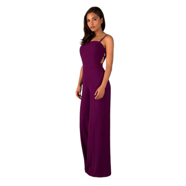 Cap Point Genevieve Sold Backless Wide Legs Jumpsuit