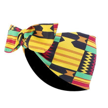 Load image into Gallery viewer, Cap Point Geo yellow African Print Stretch Bandana
