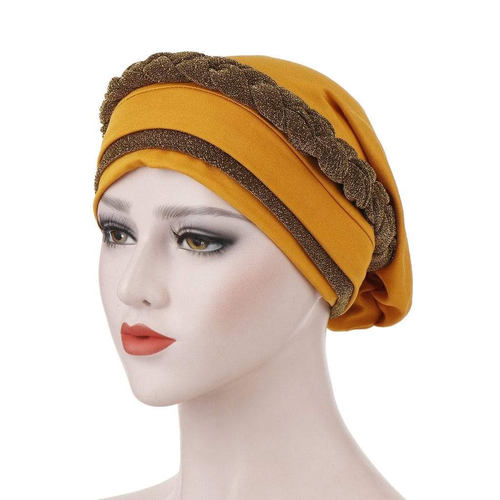 Cap Point Ginger Barbara Silky Bright Wire Braided Turban