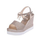 Cap Point Gold / 4.5 Elsa Summer Bead Studded Detail Platform Sandals