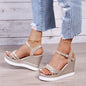 Cap Point Gold / 5 Women Summer Wedge Heel Sandals