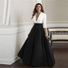 Load image into Gallery viewer, Cap Point Gorgeous A Line High Collar V Neck Three Quarter Sleeves Mother of the Bride Dress
