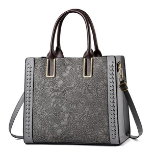 Cap Point Gray / 33x14x28cm Denise High Quality Leather Trunk Shoulder Tote Bag