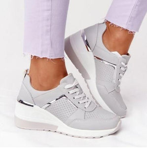 Cap Point Gray / 4.5 Women Comfortable Wedge Sneakers