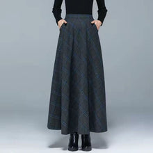 Load image into Gallery viewer, Cap Point Gray 5 / S Nadia Winter Thick Warm Elastic A-Line Woolen Maxi Skirt
