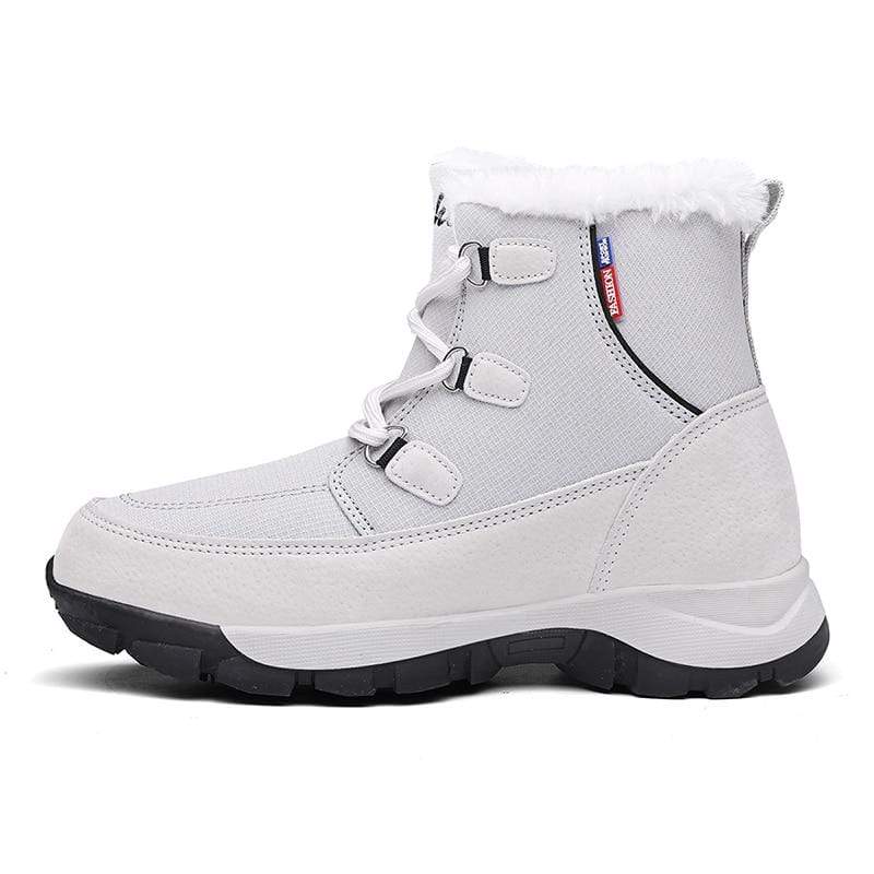 Cap Point gray / 5 Waterproof ankle boots with thick fur for women