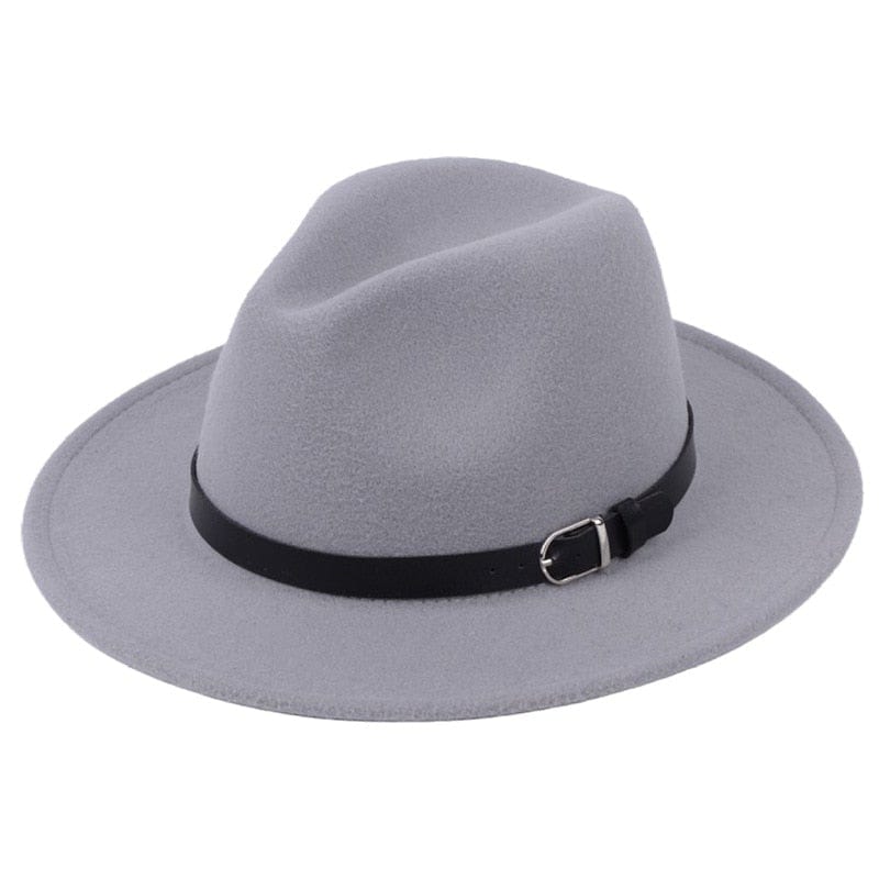 Cap Point Gray Classic British Fedora Men Women Woolen Winter Felt Jazz Hat