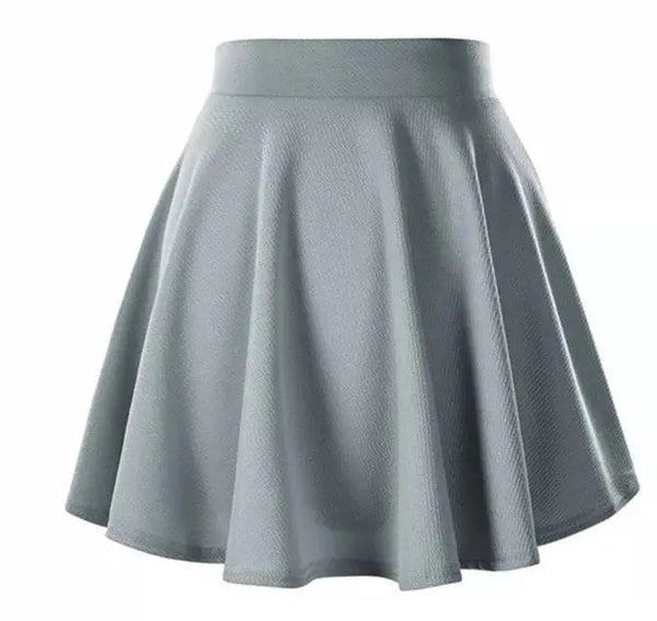 Cap Point GRAY / L Adassa Fashion Sexy Mini Elastic Pleated Sun Skirt