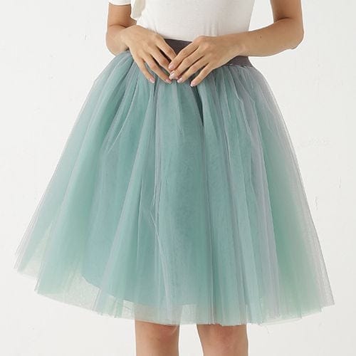 Cap Point gray light green / One Size Party Train Puffy Tutu Tulle Wedding Bridal Bridesmaid Skirt