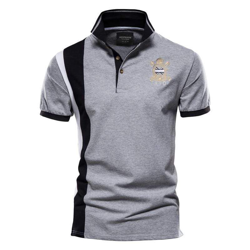 Cap Point Gray / M Darling Embroidery Badge Men Polo