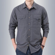 Load image into Gallery viewer, Cap Point Gray / M Mens Breathable Quick-drying Long Sleeve Shirt
