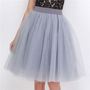 Cap Point gray / One Size Party Train Puffy Tutu Tulle Wedding Bridal Bridesmaid Skirt