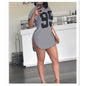 Cap Point Gray / S Oversized Summer Tees Split Shirt Dress