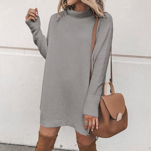 Cap Point gray / S Relaxed Loose Long Sleeve Sweatshirt Dress