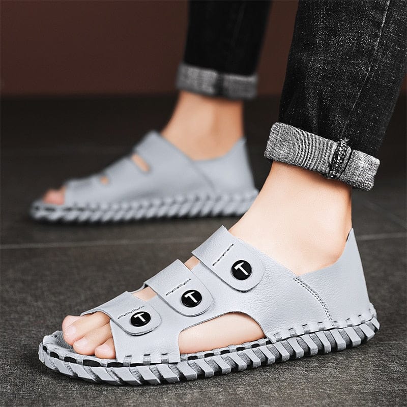 Cap Point Gray S350 / 6.5 Mens Beach Lace-up Open Toe Shoes Highten Soft Sandals