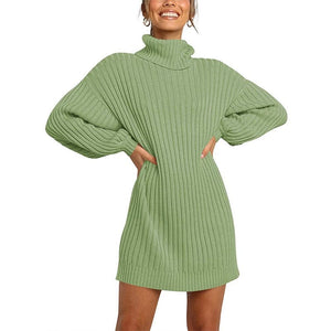 Cap Point Green 02 / S Jennifer Turtleneck Sweater Dress