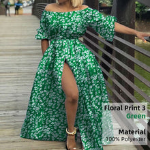 Load image into Gallery viewer, Cap Point Green 3 / S Carla Sexy Off Shoulder High Split Maxi Dress
