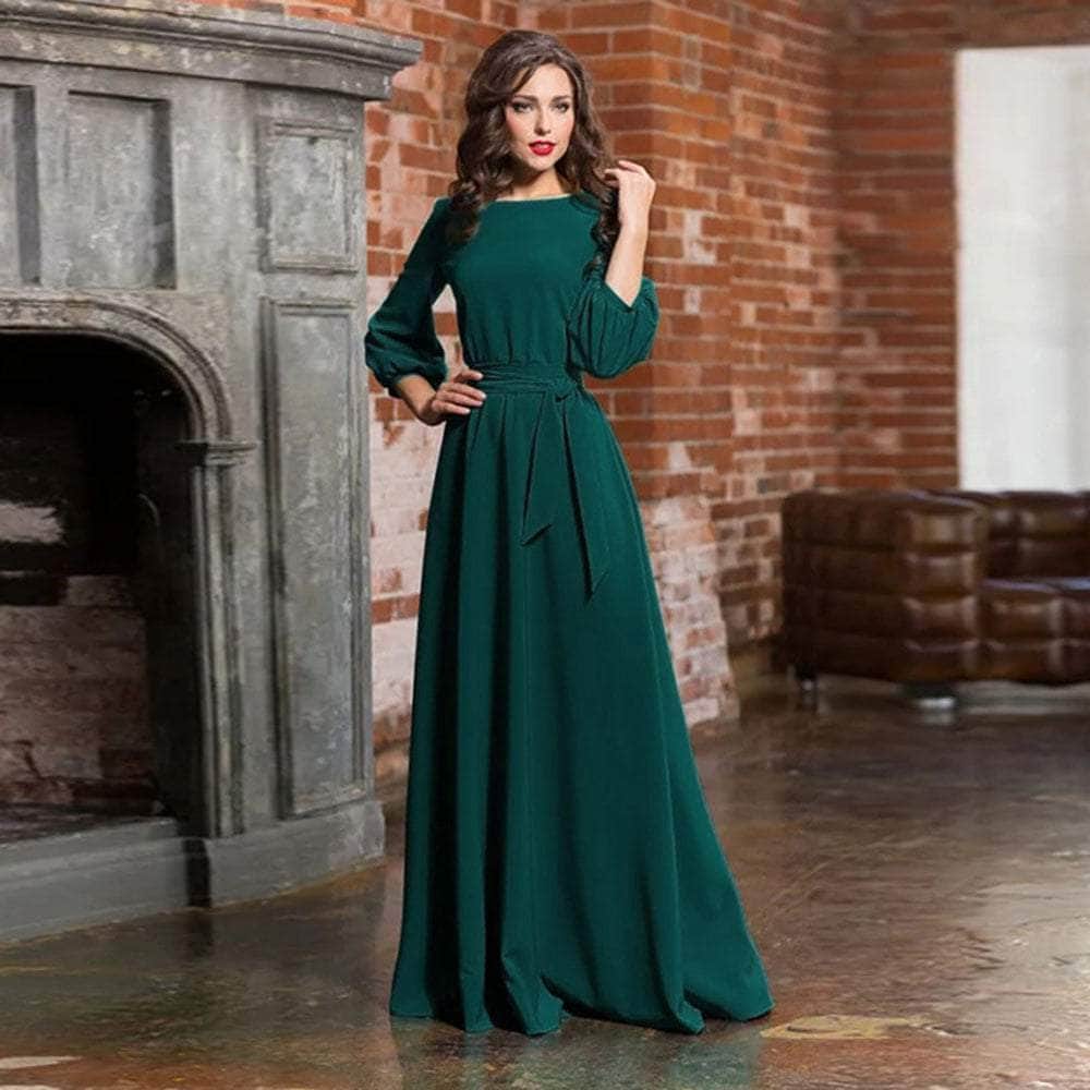 Cap Point Green / 3XL Rachel solid evening dress