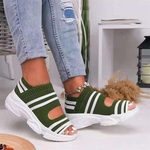 Cap Point green / 6 Summer Sports Wear Peep Toe Breathable Sandals